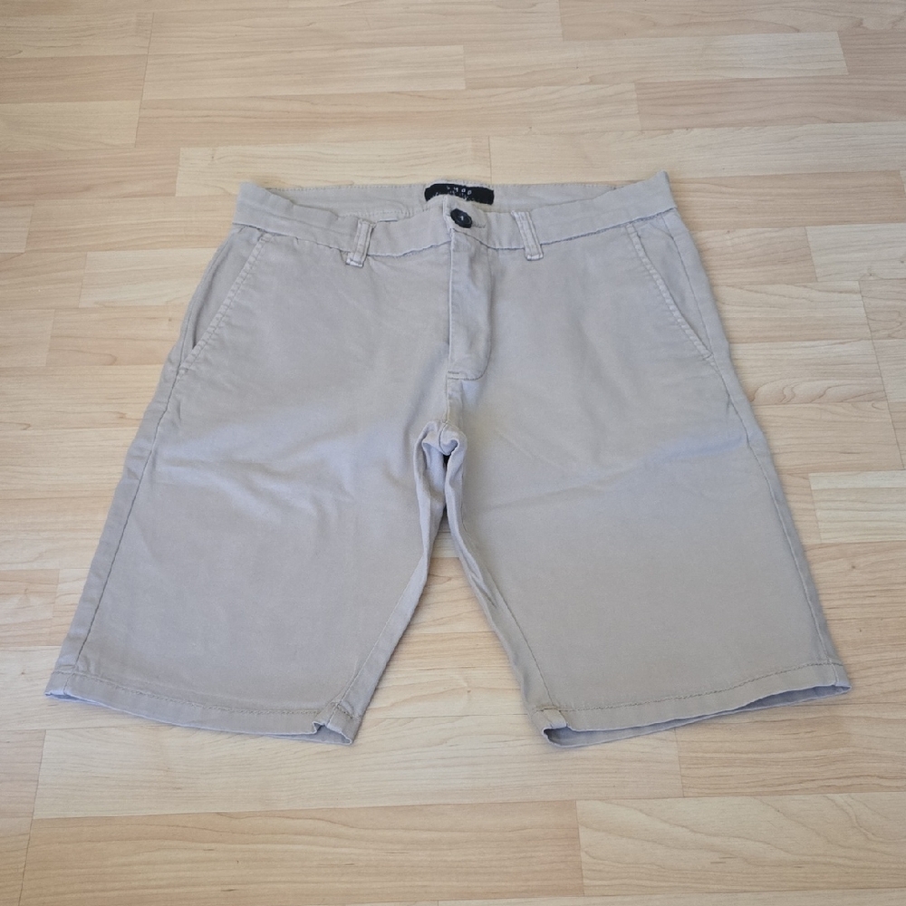 Smog Mens Casual Tan Shorts Flat Front Size XS